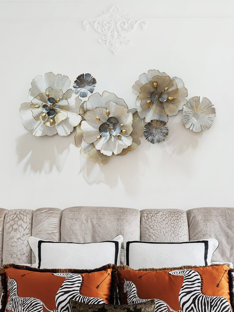 유럽 연철 3D 꽃 벽걸이 장식품 홈 거실 벽 스티커 장식, 호텔 사무실 벽 벽화 공예